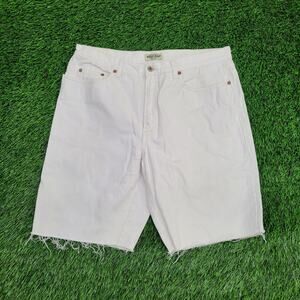 VTG 90s GUESS Cutoff Jean Shorts Jorts 35x10 USA Made Raw hem